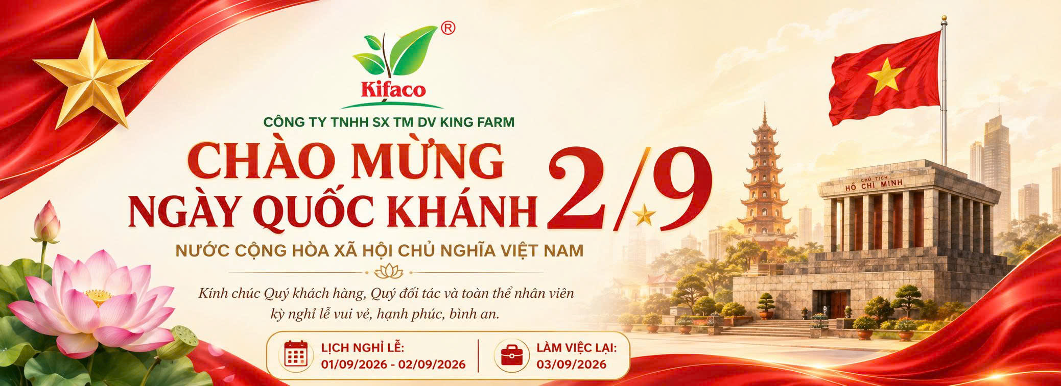 Kingfarm Chào mừng ngày quốc khánh 