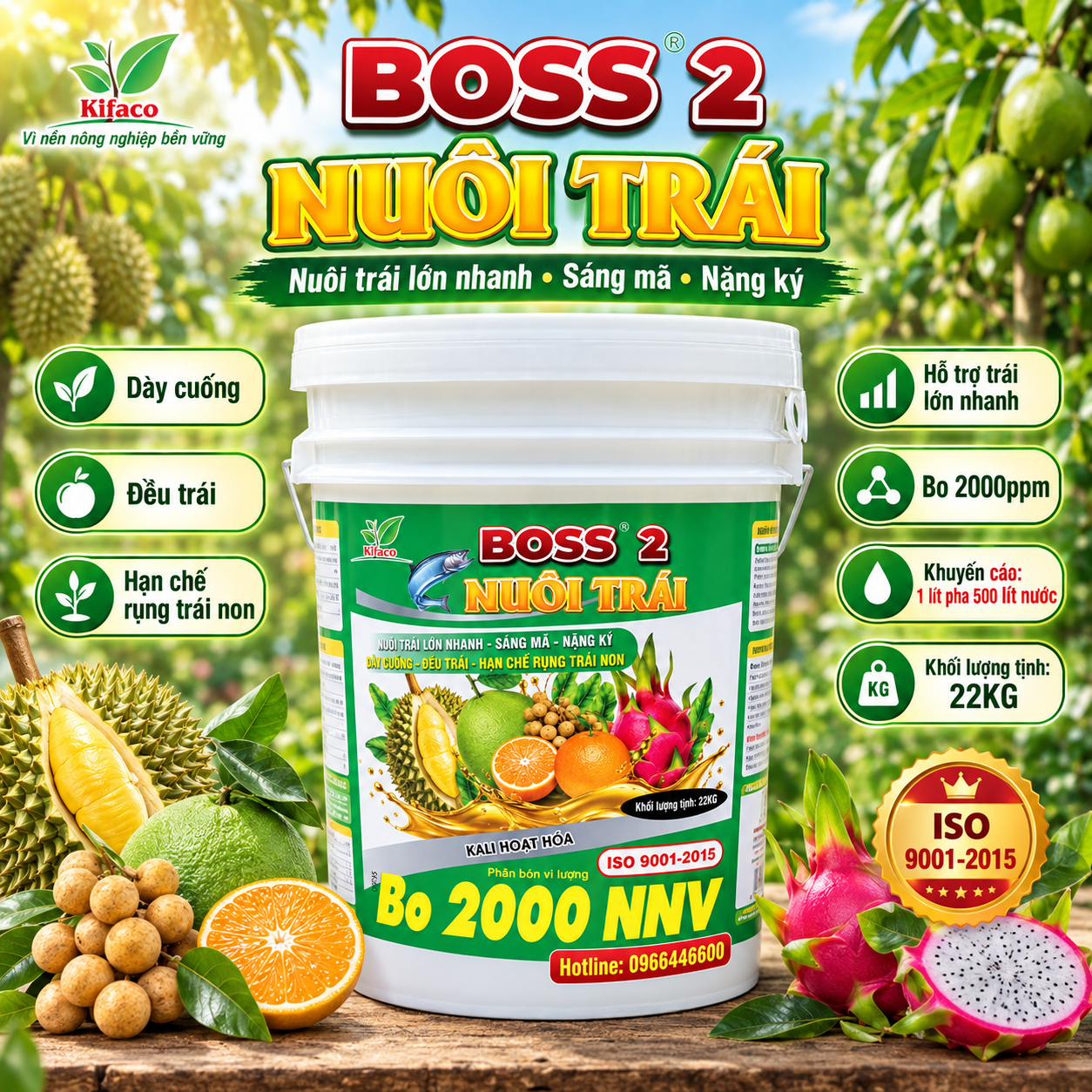 PHÂN BÓN BOSS 2 - NUÔI TRÁI (22KG) (OKF95)